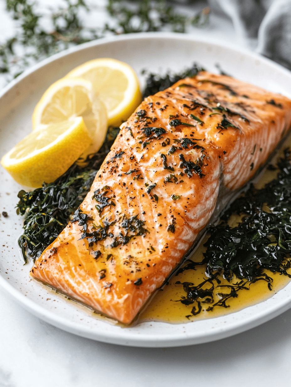 Irish Baked Salmon with a Twist of Seaweed and Cider