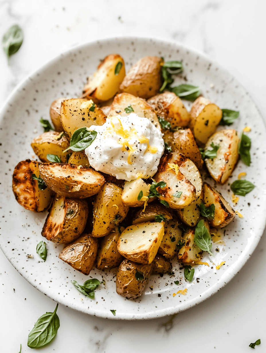 Greek Roasted Potatoes with Whipped Feta That Will Change Your Snack Game