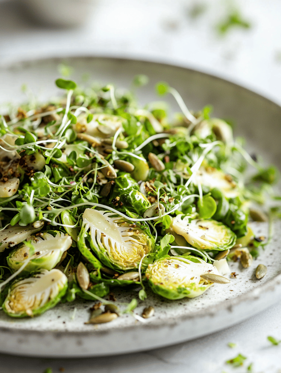 Brussels Sprouts Salad with a Kick of Savory Surprise